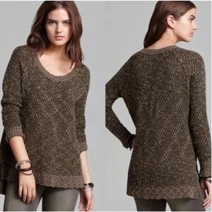 Free People Jeepster Honeycomb Oversized Sweater in Olive Green